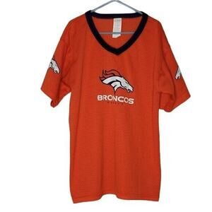 FRANKLIN Youth Medium Denver Broncos Orange & Blue Short Sleeve Mesh Jersey